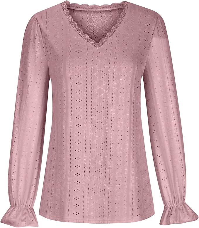 Damen Bluse mit romantischem Schnitt und detailreicher Stickerei Sovae