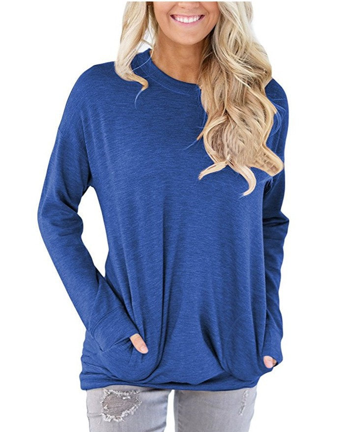 Damen Lässiger Pullover mit Taschen Sovae