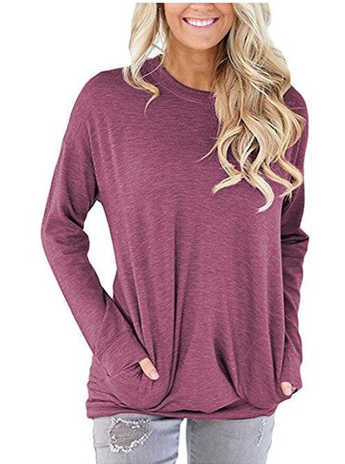 Damen Lässiger Pullover mit Taschen Sovae