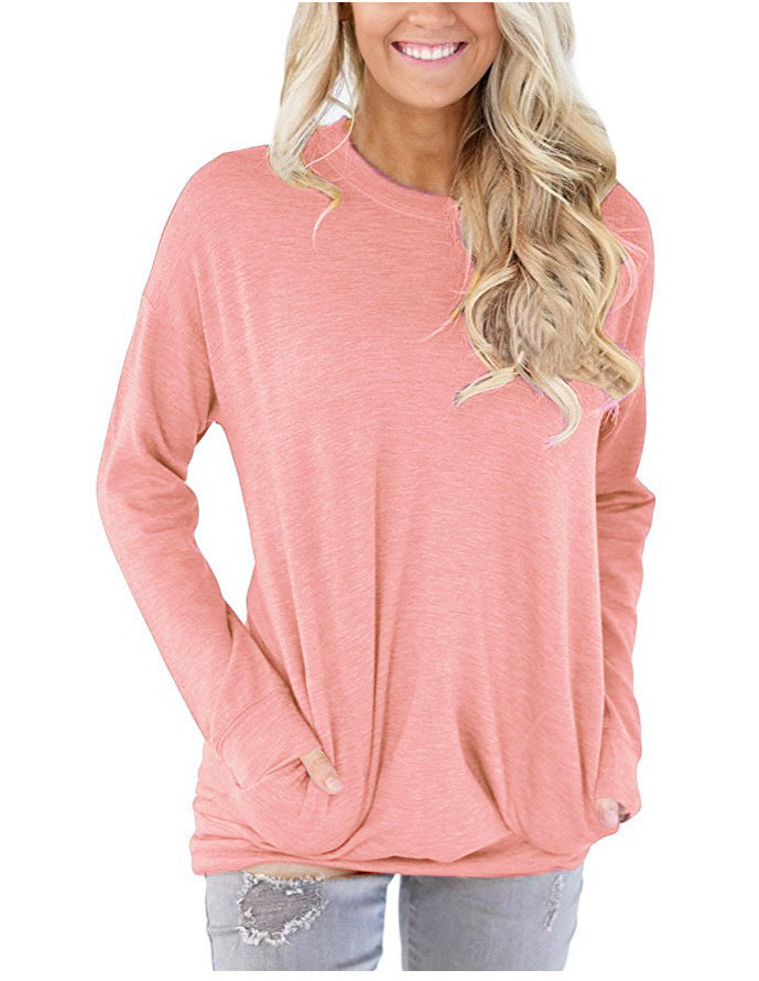 Damen Lässiger Pullover mit Taschen Sovae