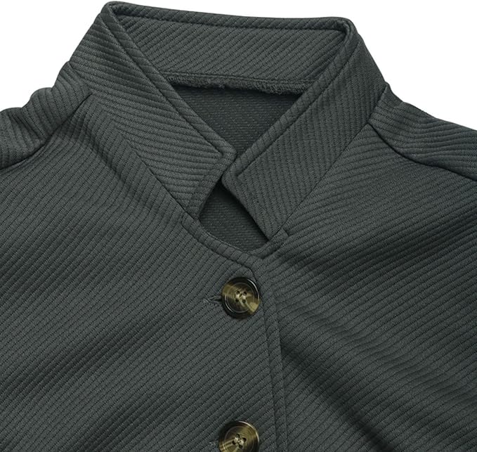 Damen stylische Jacke mit Knopfdetails und modernem Schildkragen Sovae