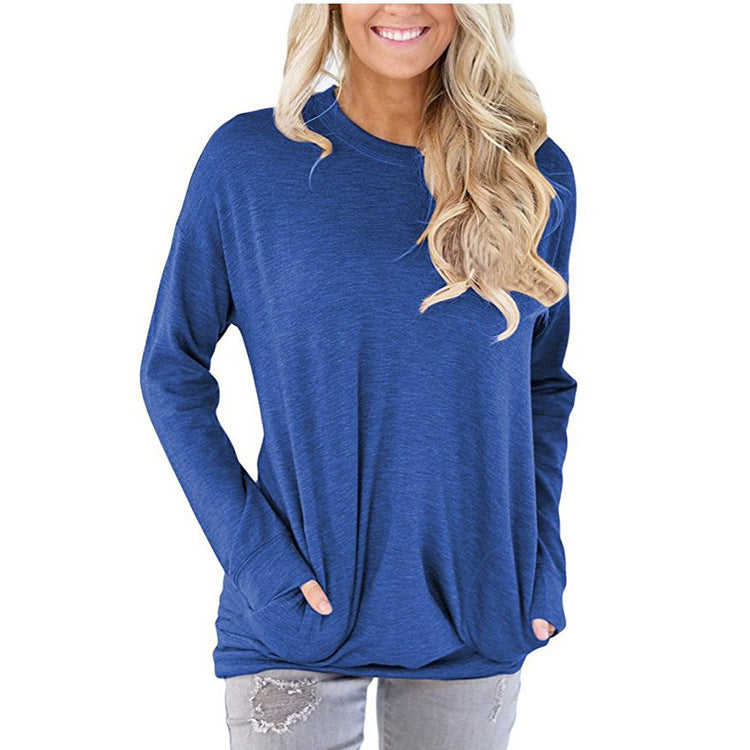 Damen Lässiger Pullover mit Taschen Sovae