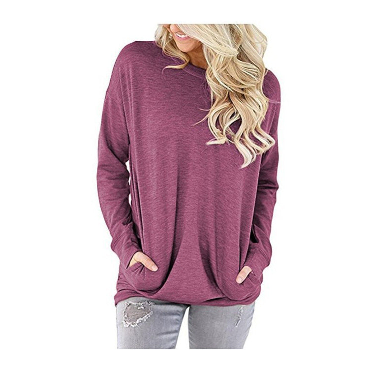 Damen Lässiger Pullover mit Taschen Sovae