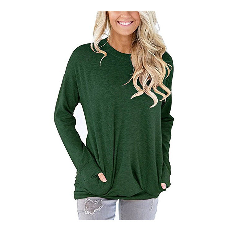 Damen Lässiger Pullover mit Taschen Sovae