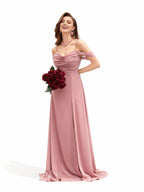 Sovae | Faltiges, trägerloses Brautjungfernkleid in schlichtem Design