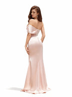 Sovae | Göttliches rosa Brautjungfernkleid mit Schleife und Meerjungfrauen-Saum