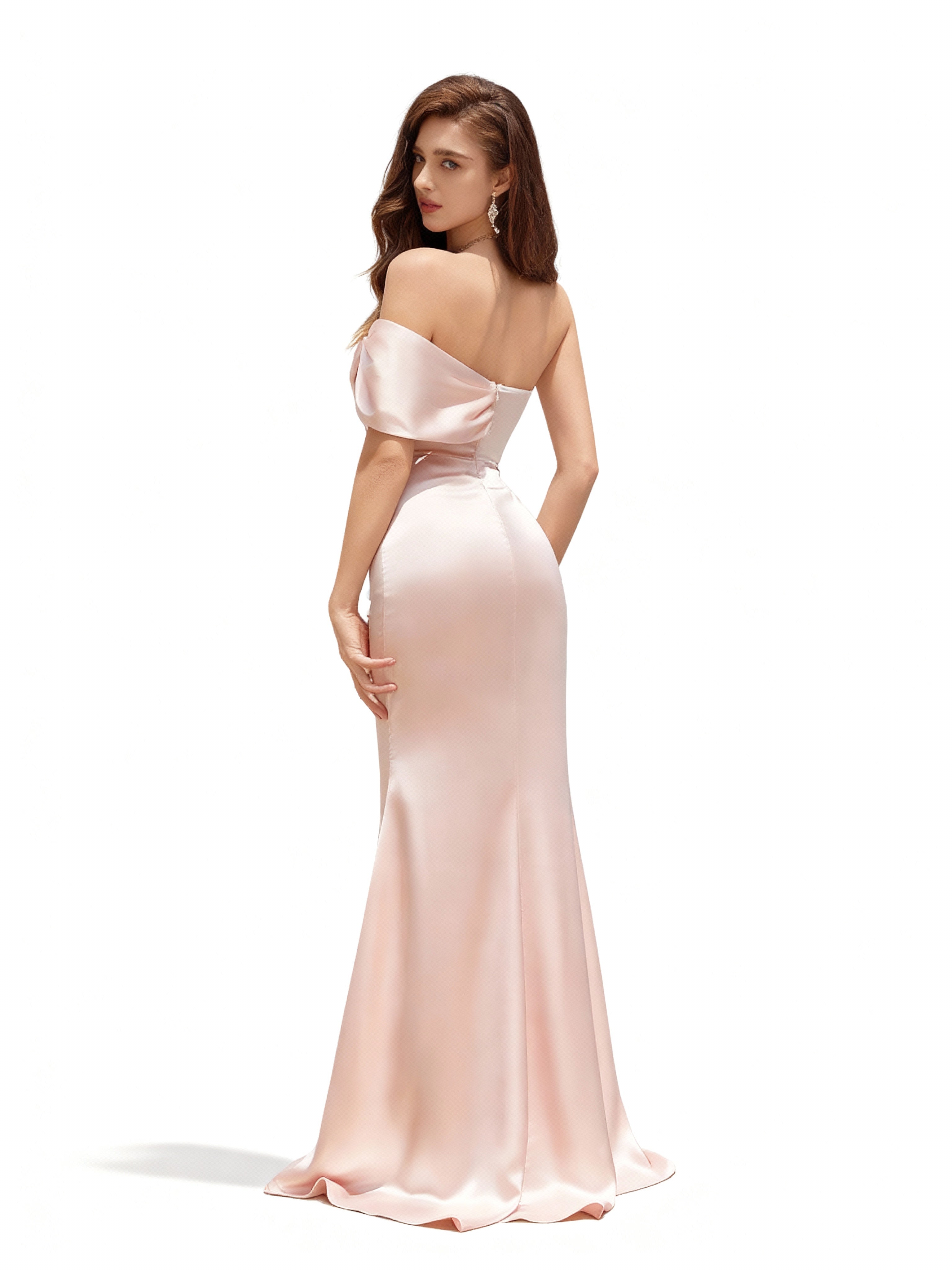 Sovae | Göttliches rosa Brautjungfernkleid mit Schleife und Meerjungfrauen-Saum