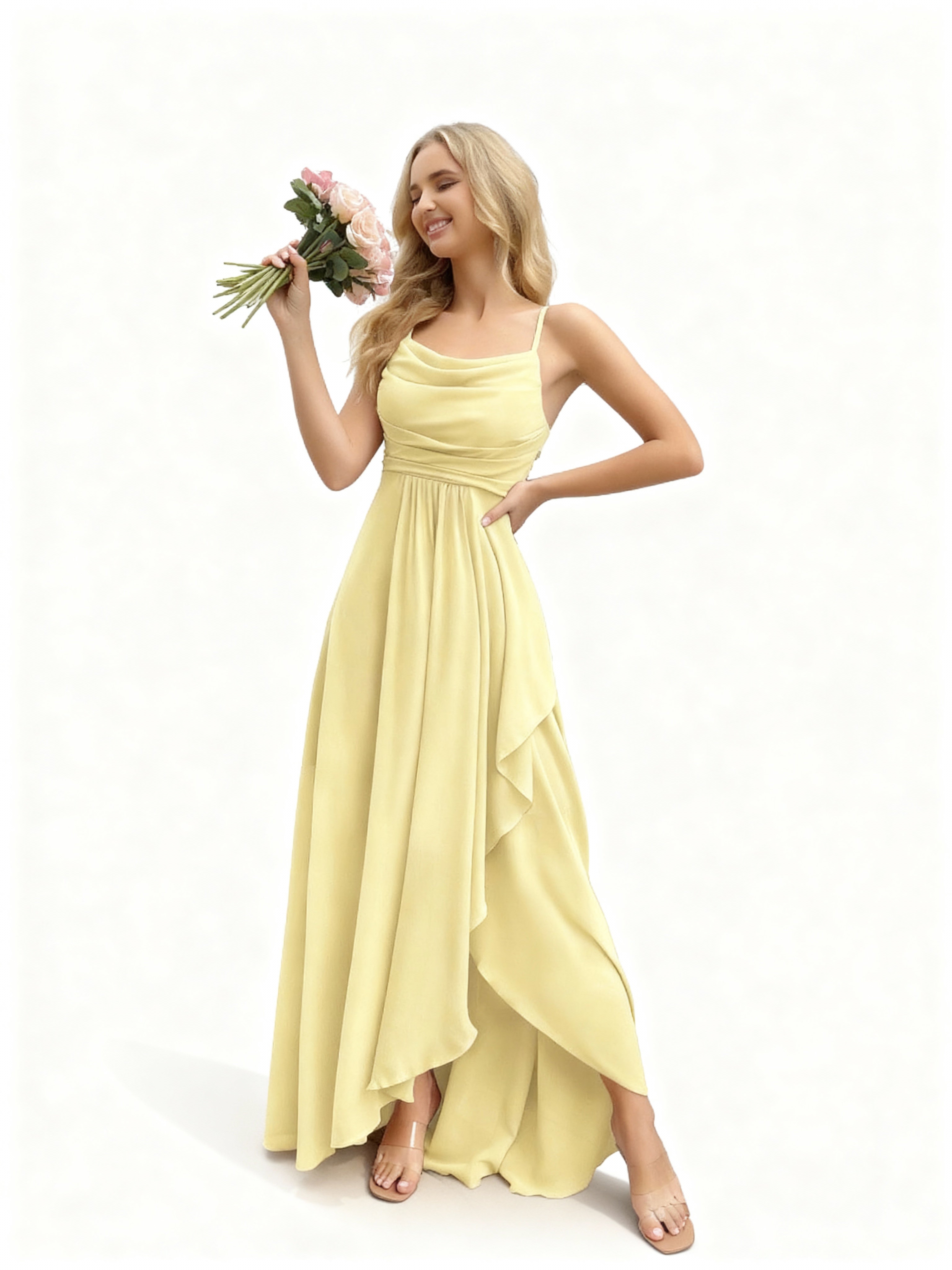 Sovae | Brautjungfernkleid mit Wasserfallausschnitt