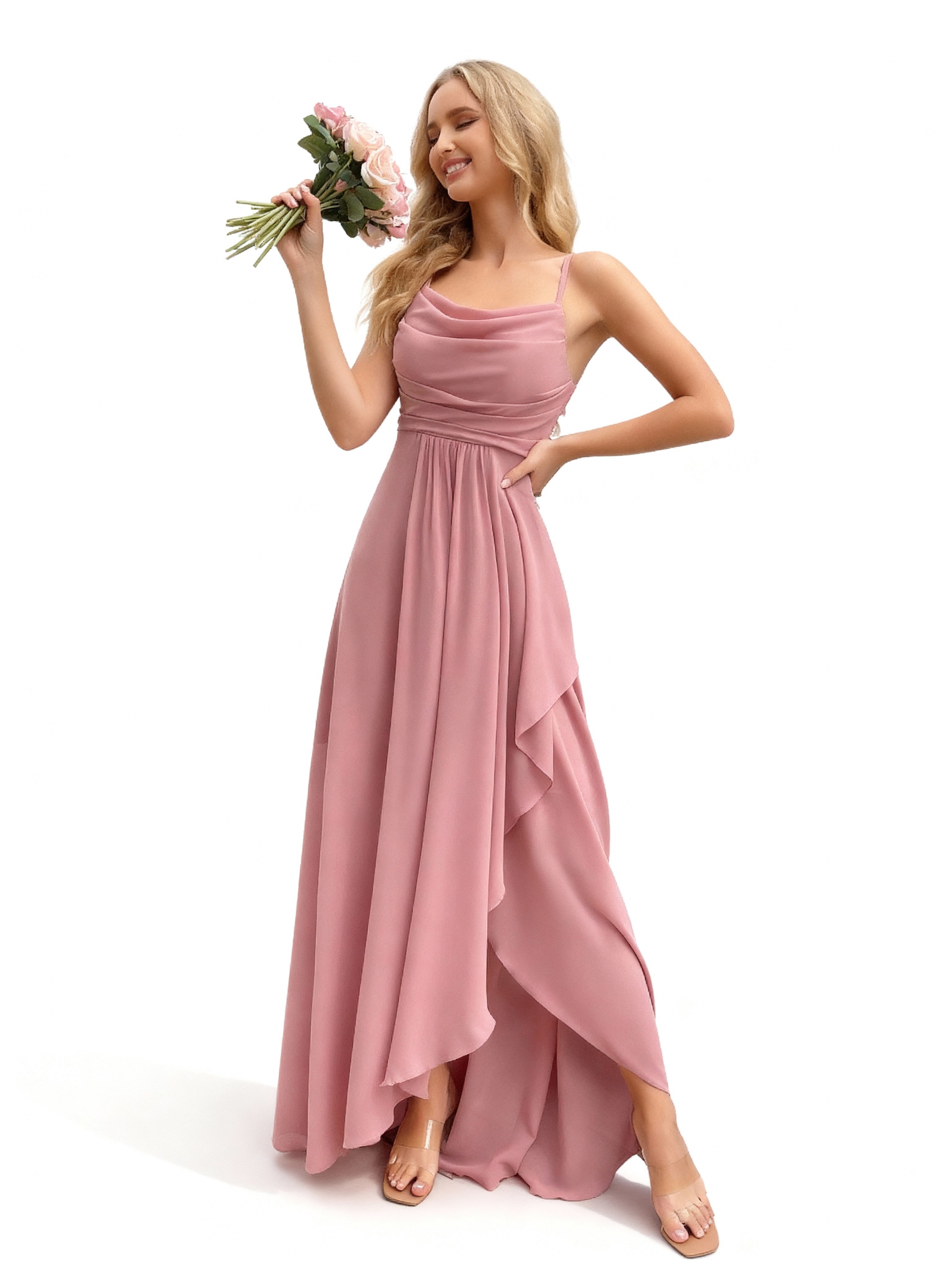 Sovae | Brautjungfernkleid mit Wasserfallausschnitt