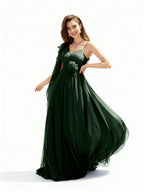 Sovae | Asymmetrisches Netzkleid mit Blumenverzierung