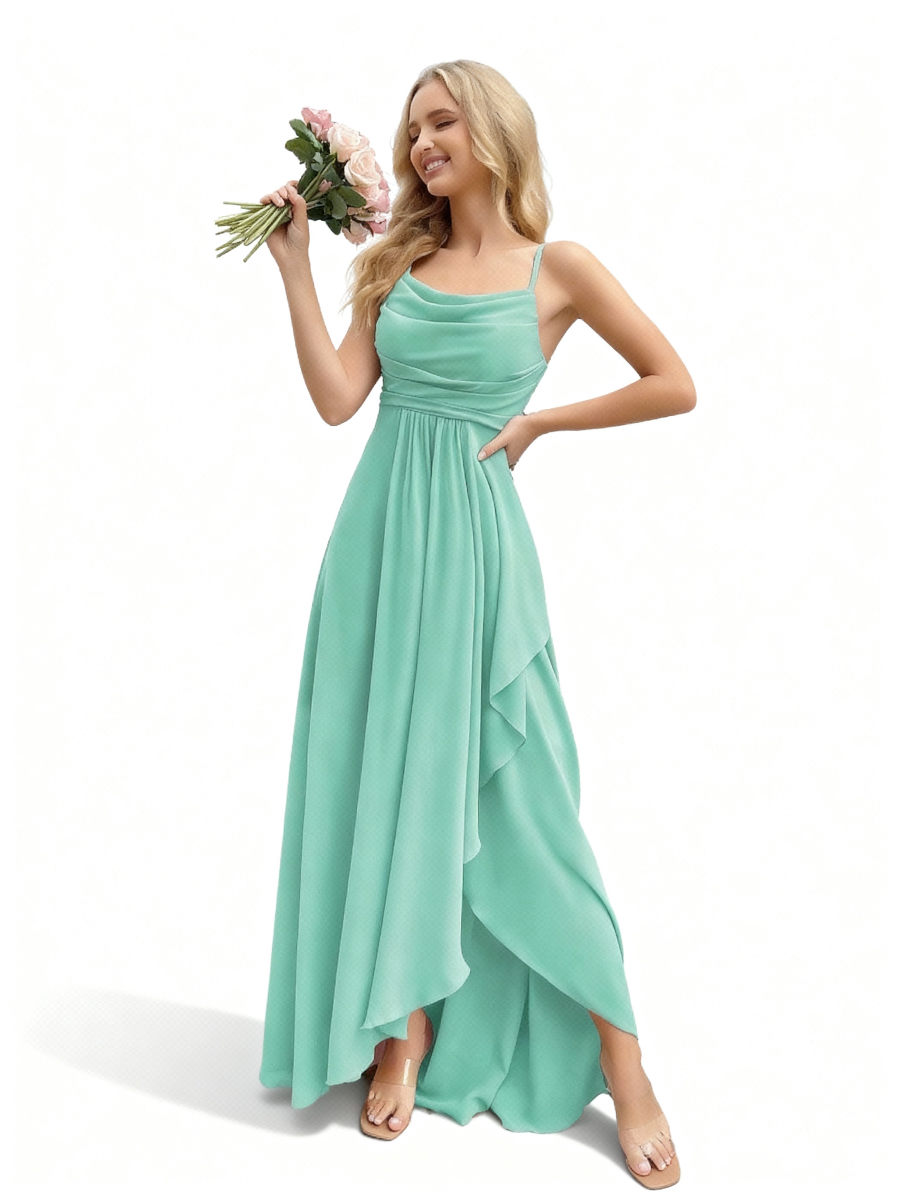 Sovae | Brautjungfernkleid mit Wasserfallausschnitt