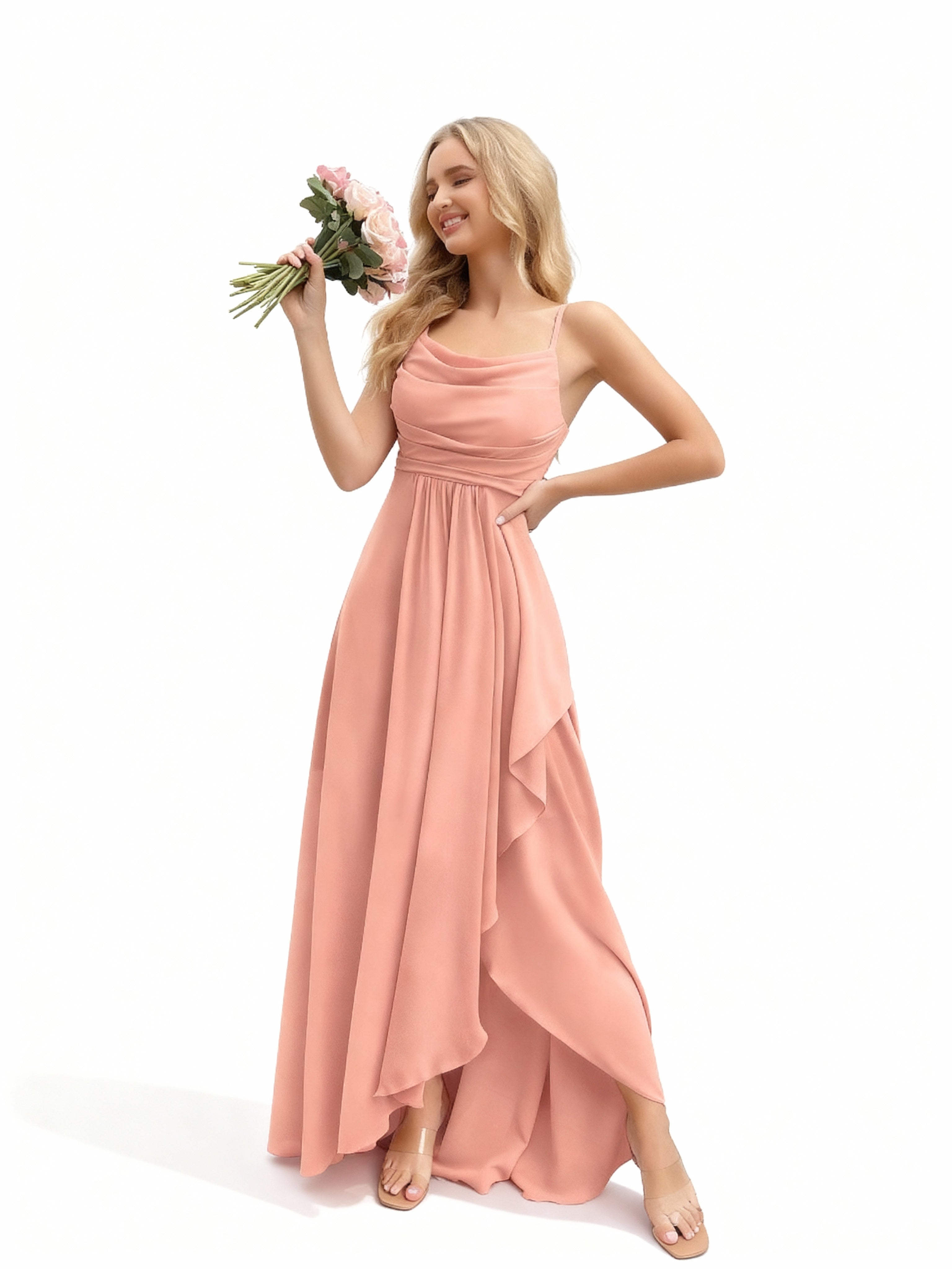 Sovae | Brautjungfernkleid mit Wasserfallausschnitt