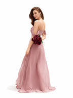 Sovae | Faltiges, trägerloses Brautjungfernkleid in schlichtem Design