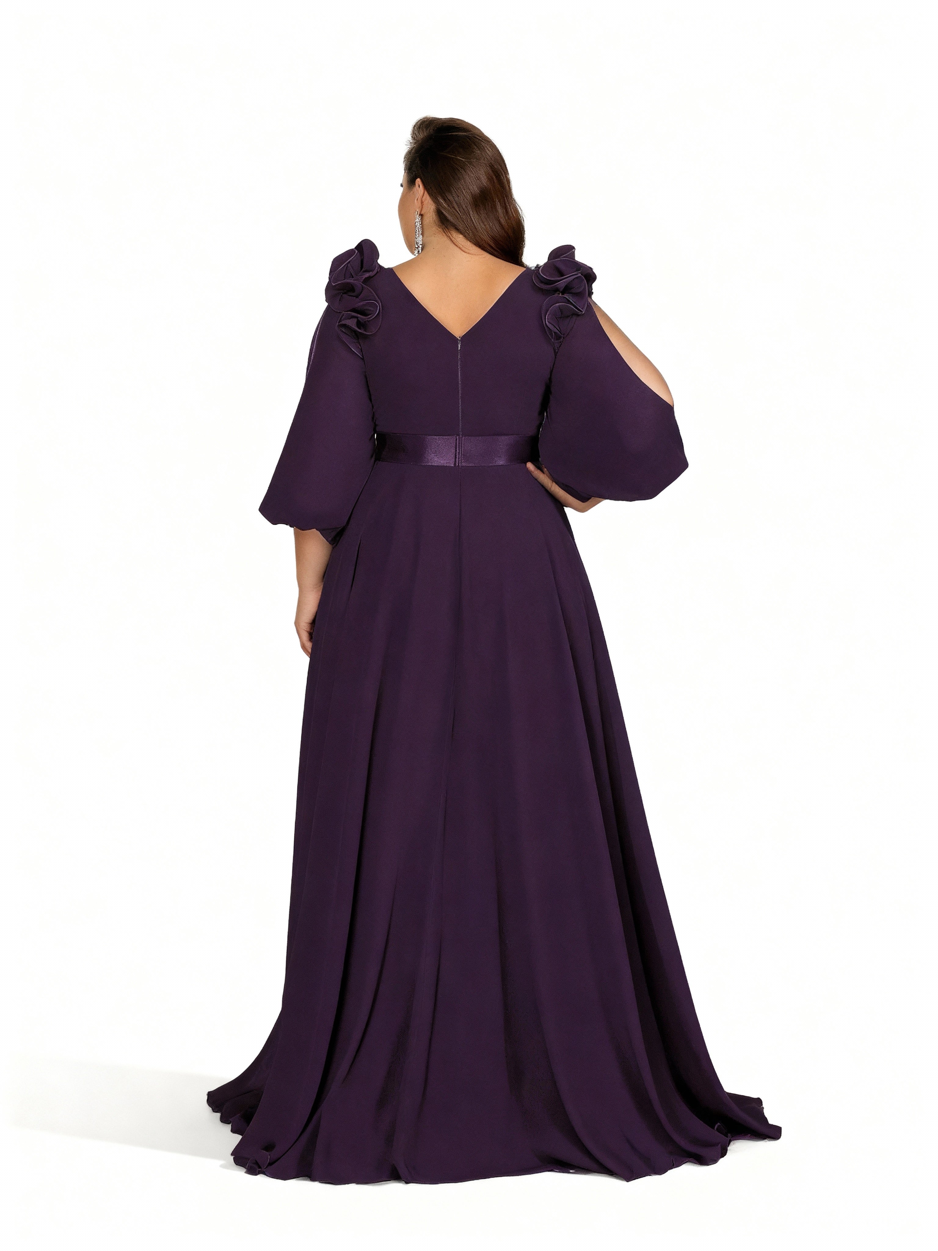 Sovae | Elegantes Chiffon-Maxikleid in Großen Größen