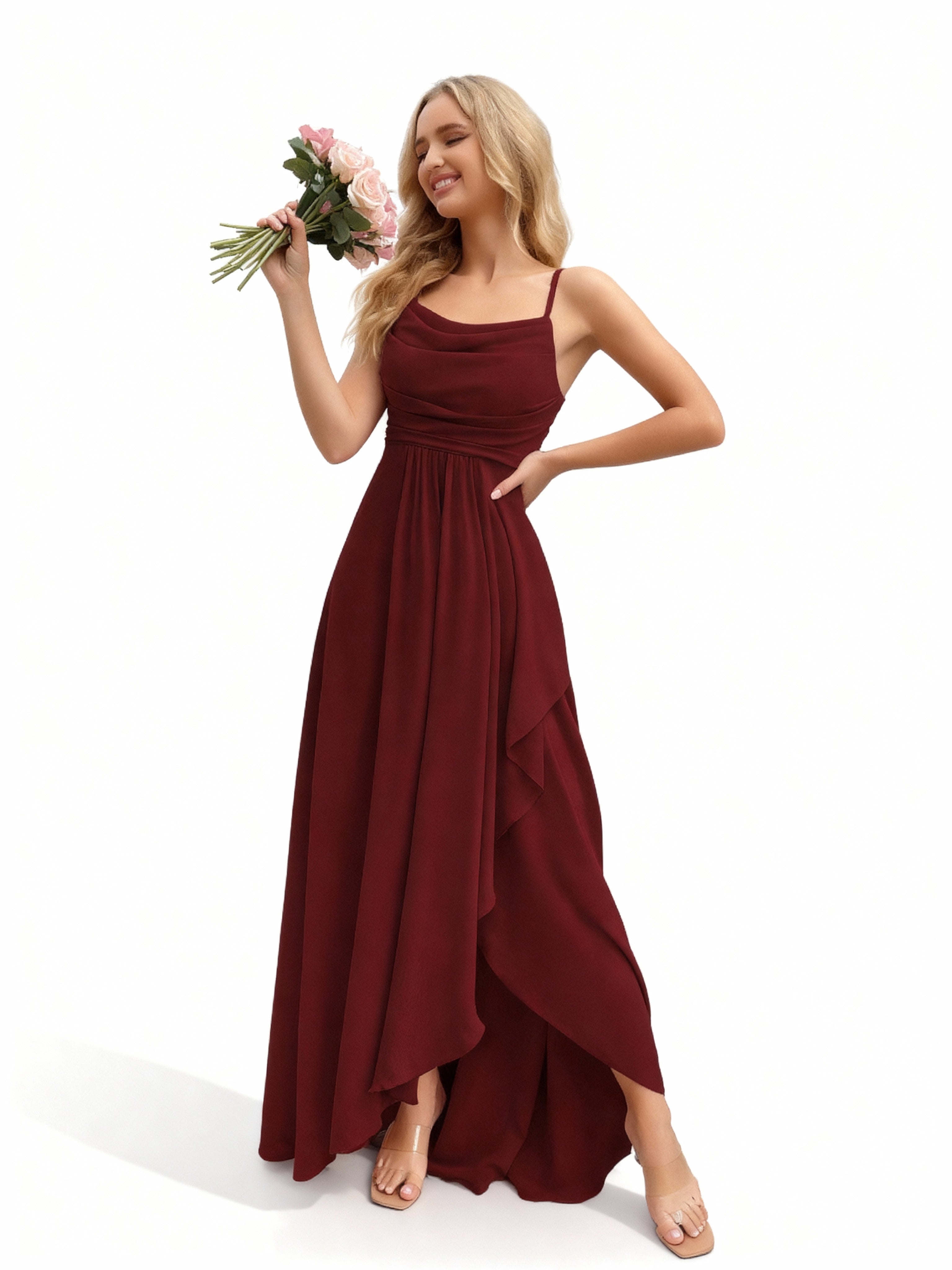 Sovae | Brautjungfernkleid mit Wasserfallausschnitt