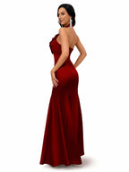 Sovae | Göttliches Abendkleid mit Blumenapplikationen, offenem Rücken und Meerjungfrauen-Schnitt