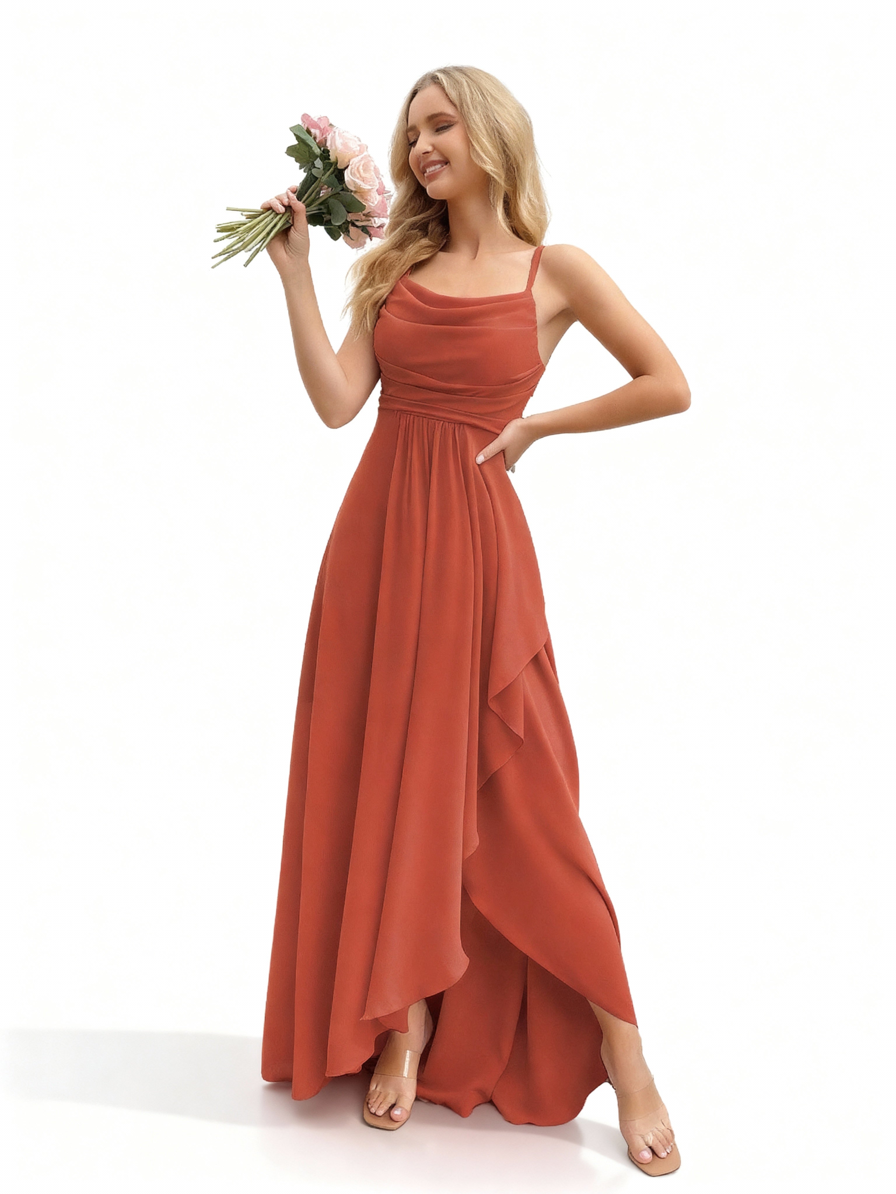 Sovae | Brautjungfernkleid mit Wasserfallausschnitt