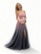 Sovae | Paillettenkleid mit Farbverlauf und Schlitz