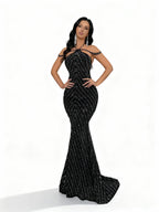 Sovae | Göttliches Strasskleid mit Rückenausschnitt im Meerjungfrauenstil