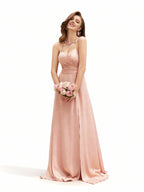 Sovae | Elegantes Brautjungfernkleid mit Spaghettiträgern, offenem Rücken und Beinschlitz