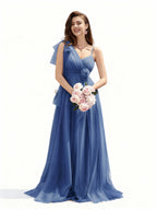 Sovae | Asymmetrisches Netzkleid mit Blumenverzierung