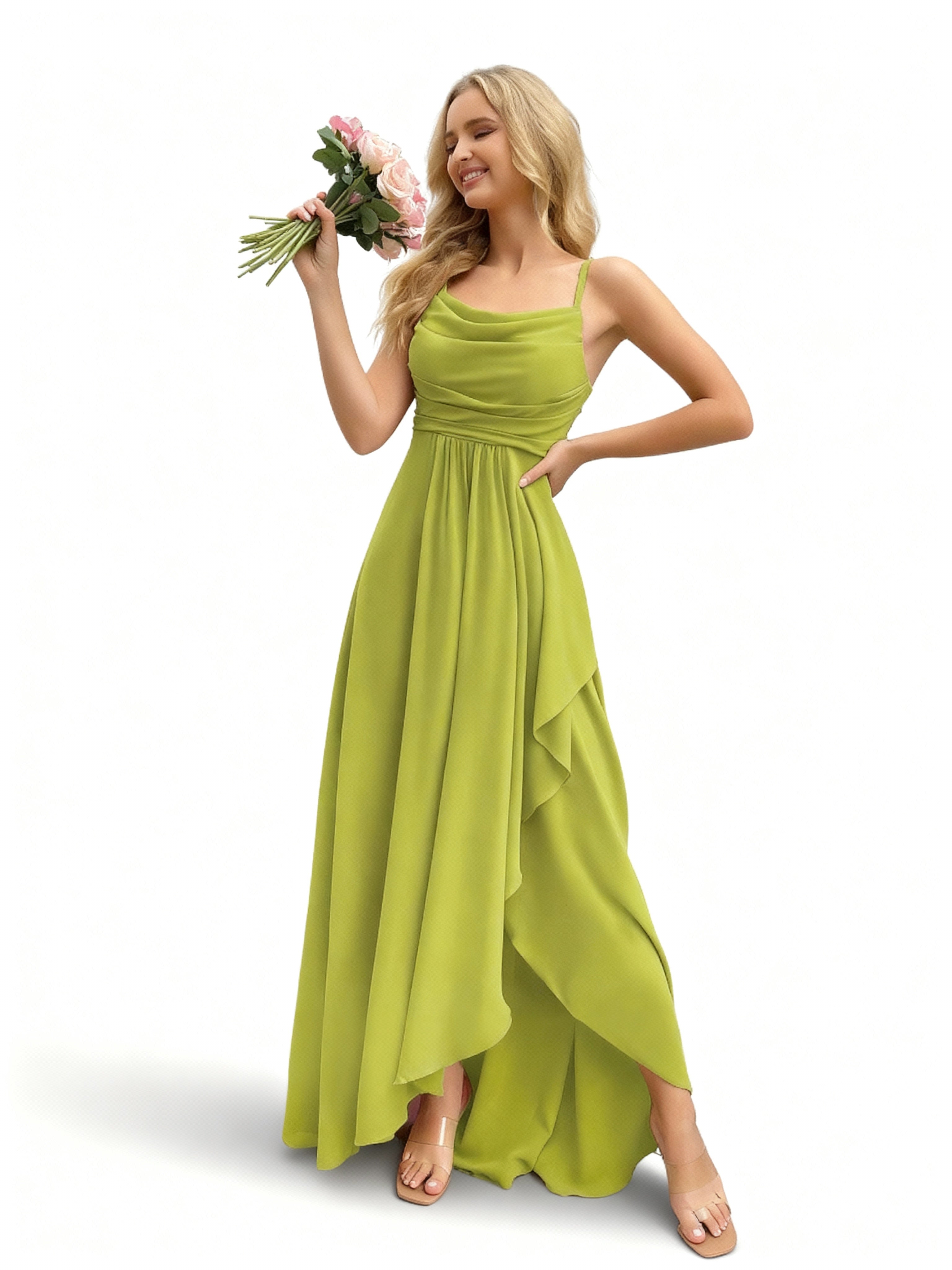 Sovae | Brautjungfernkleid mit Wasserfallausschnitt