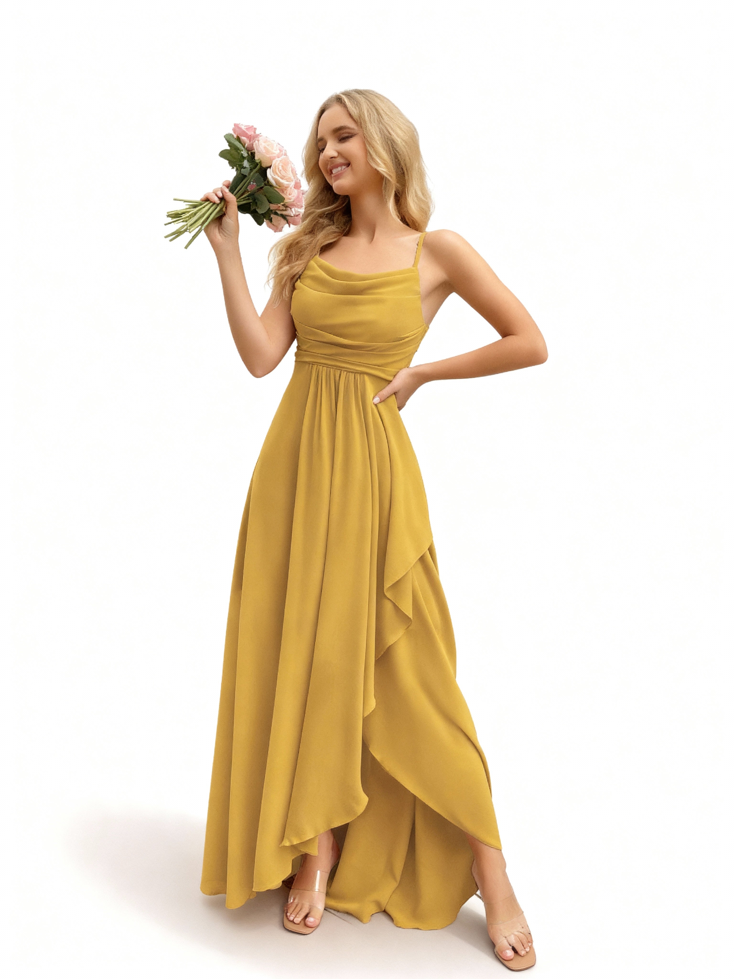 Sovae | Brautjungfernkleid mit Wasserfallausschnitt