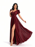 Sovae | Paillettenkleid mit V-Ausschnitt und Schlitzärmeln