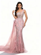 Sovae | Rosa Perlenkleid mit Rückenbindung