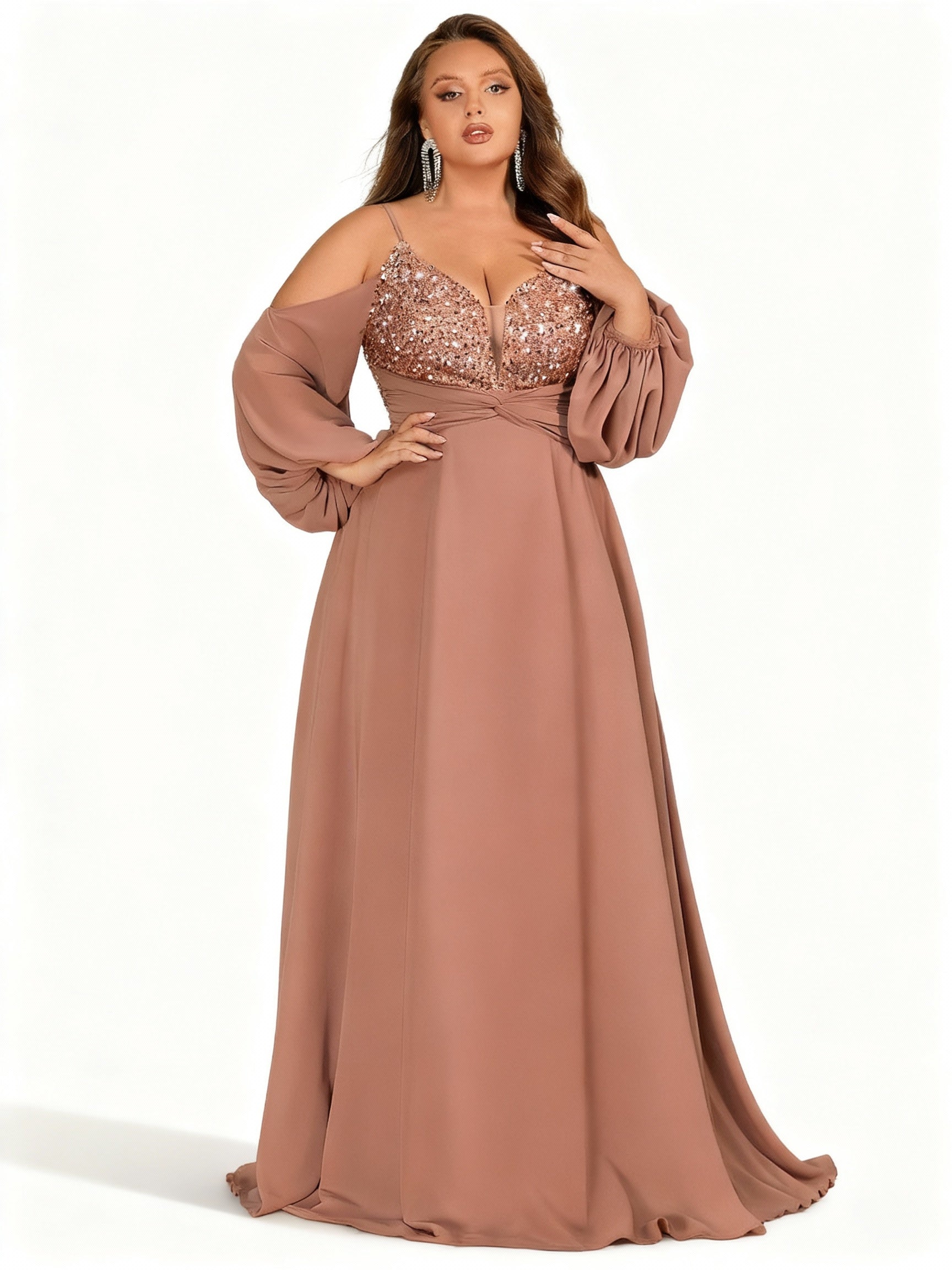 Sovae | Pailletten-Ballkleid in Großen Größen