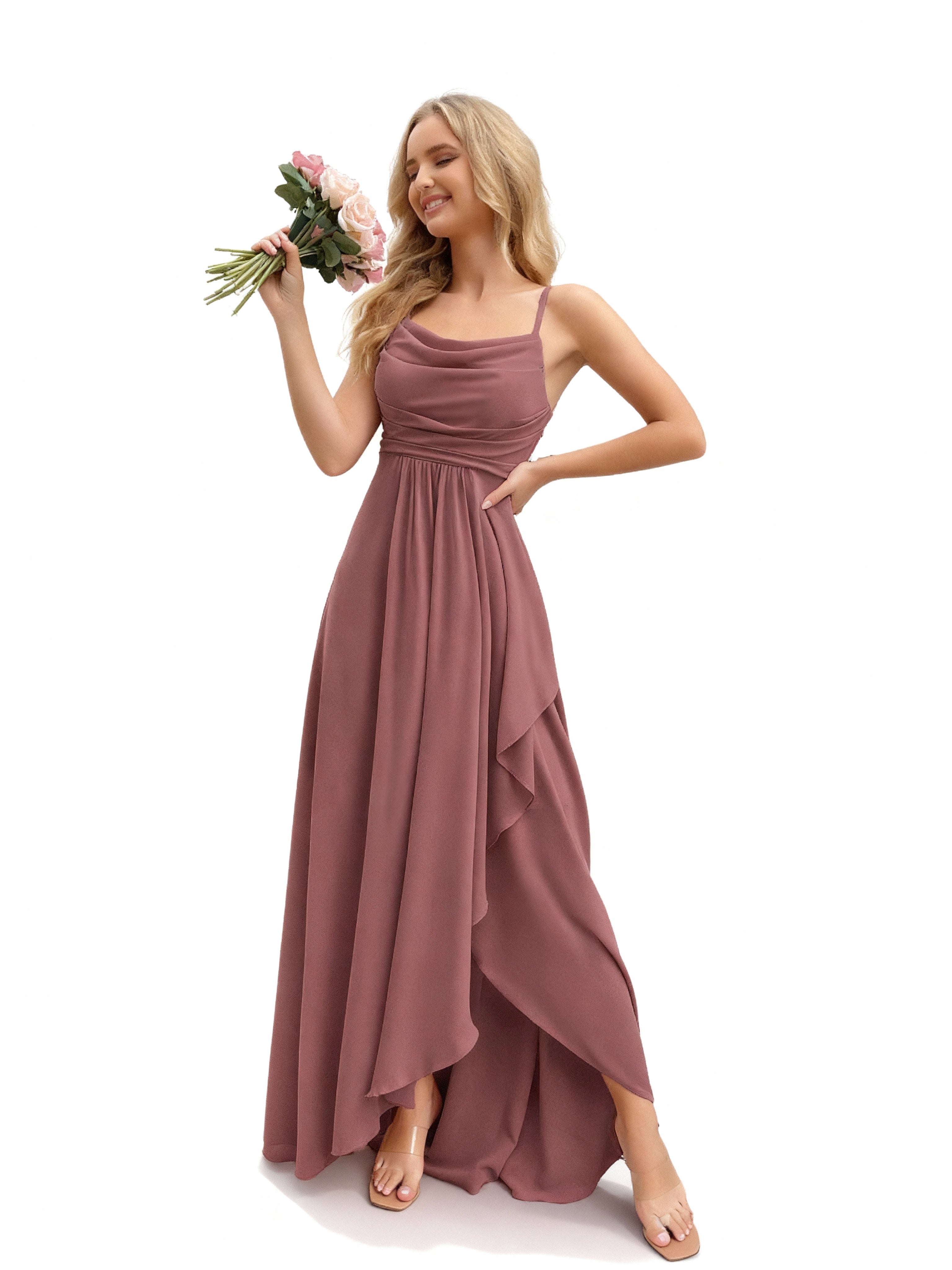 Sovae | Brautjungfernkleid mit Wasserfallausschnitt