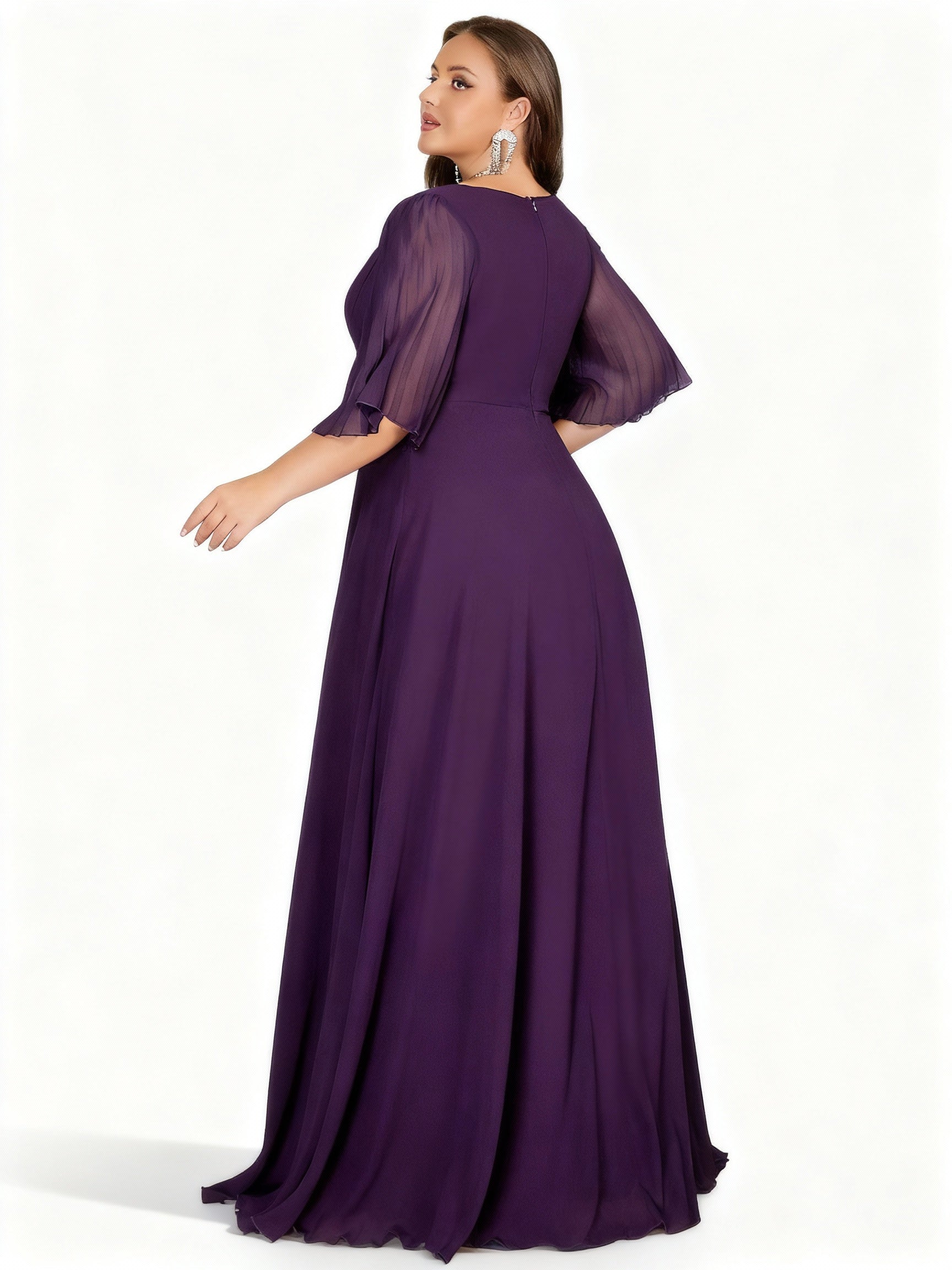 Sovae | Langes Kleid in Großen Größen mit Weiten Ärmeln