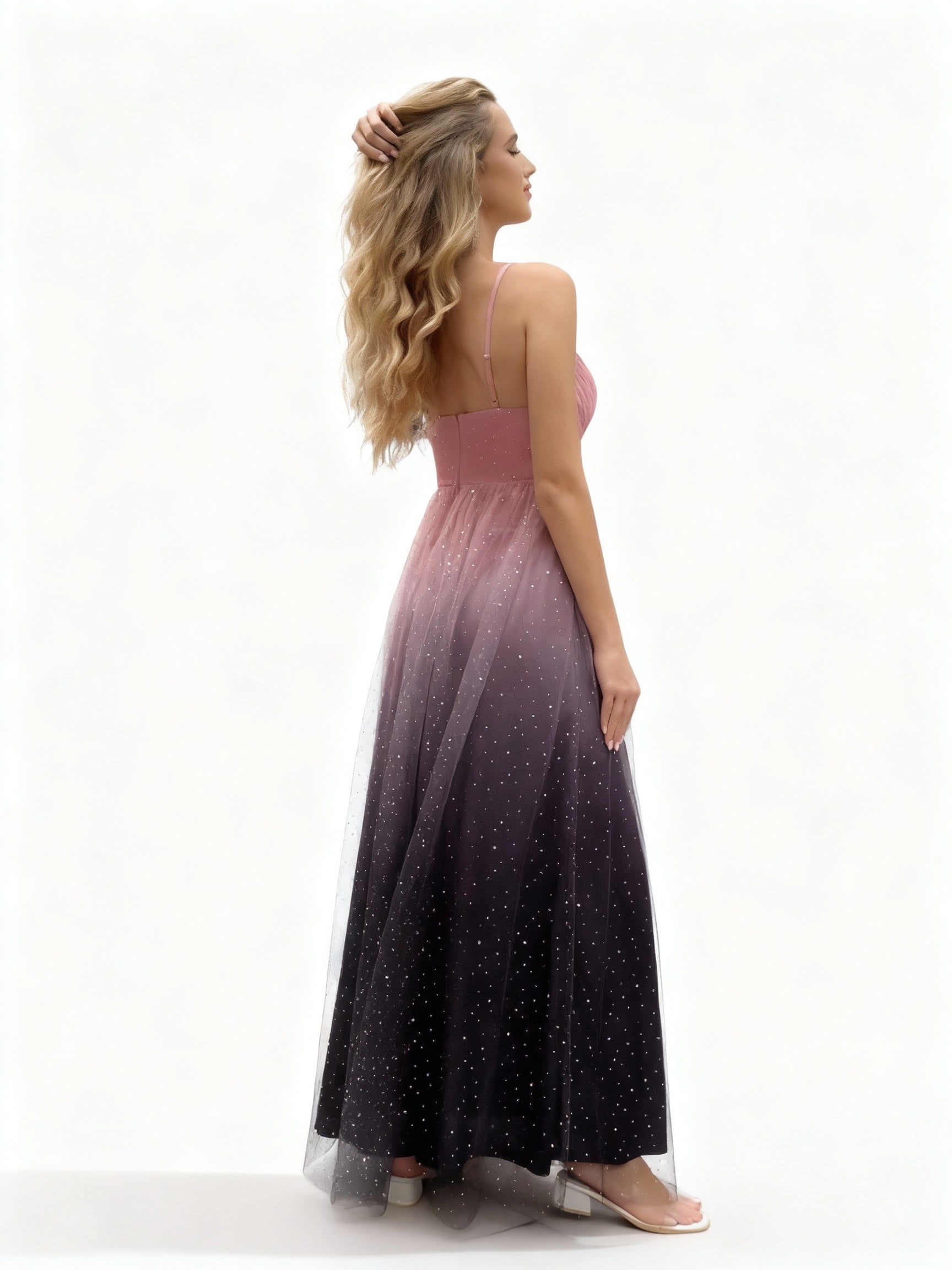 Sovae | Paillettenkleid mit Farbverlauf und Schlitz