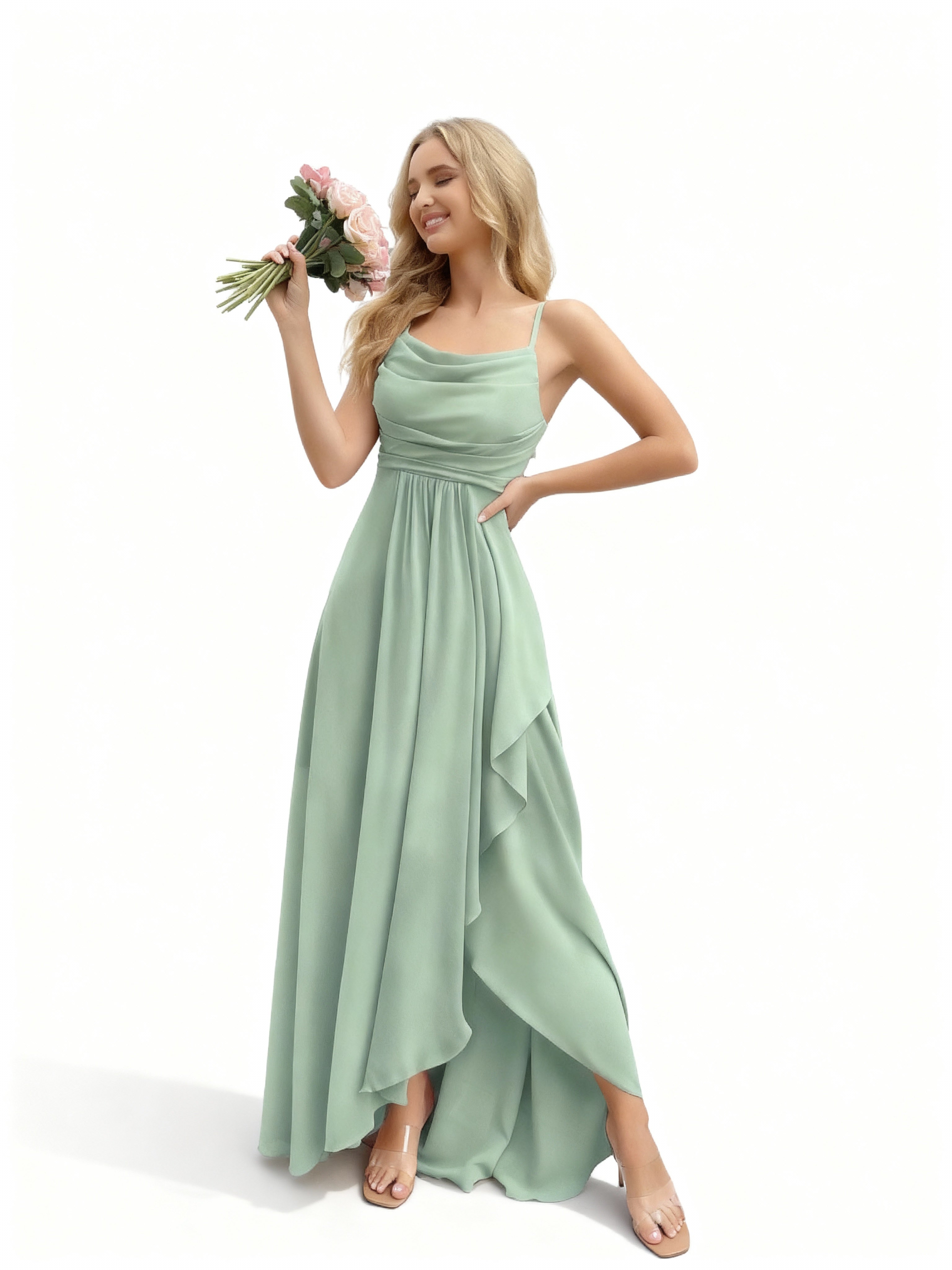 Sovae | Brautjungfernkleid mit Wasserfallausschnitt