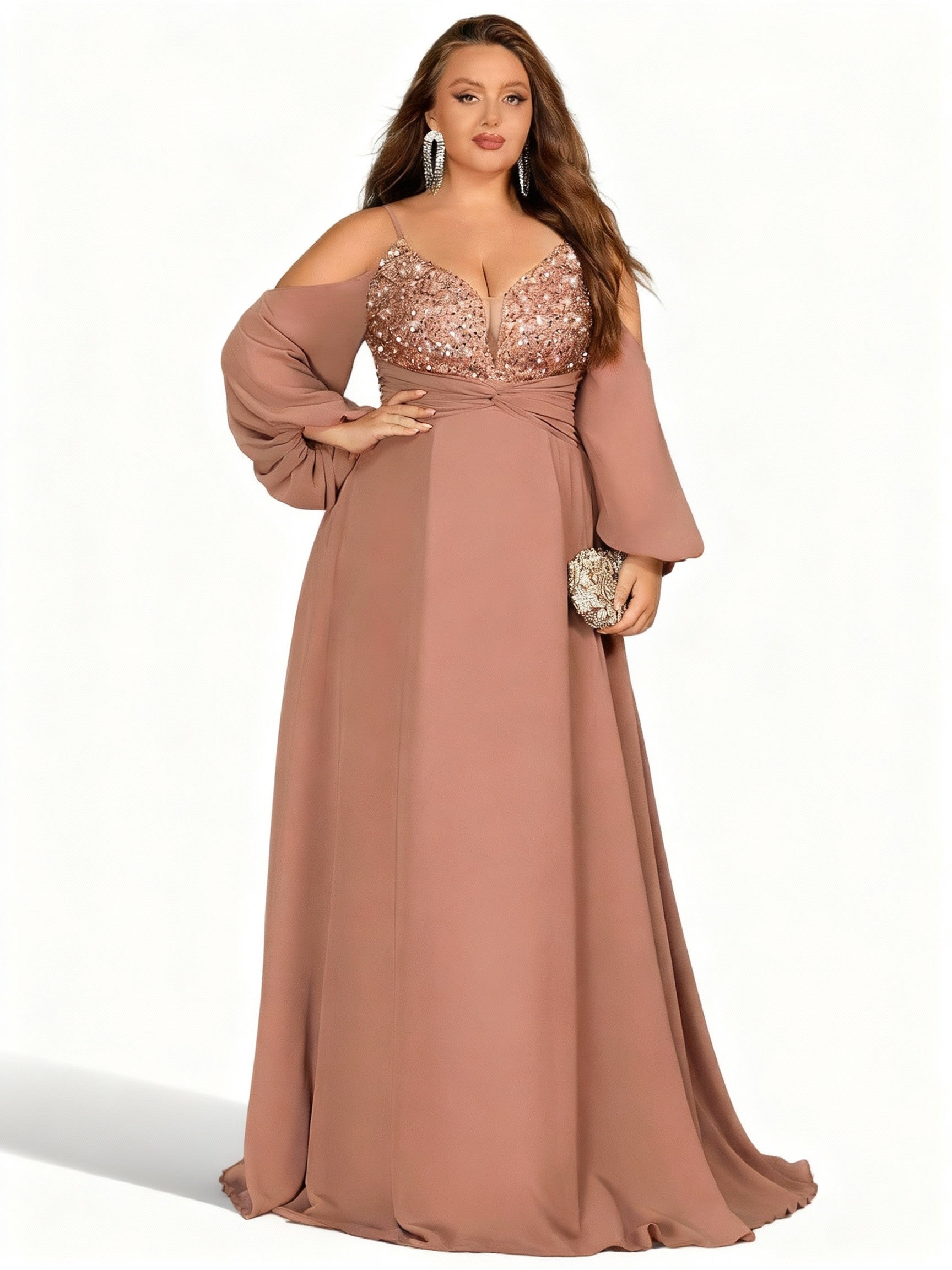 Sovae | Pailletten-Ballkleid in Großen Größen