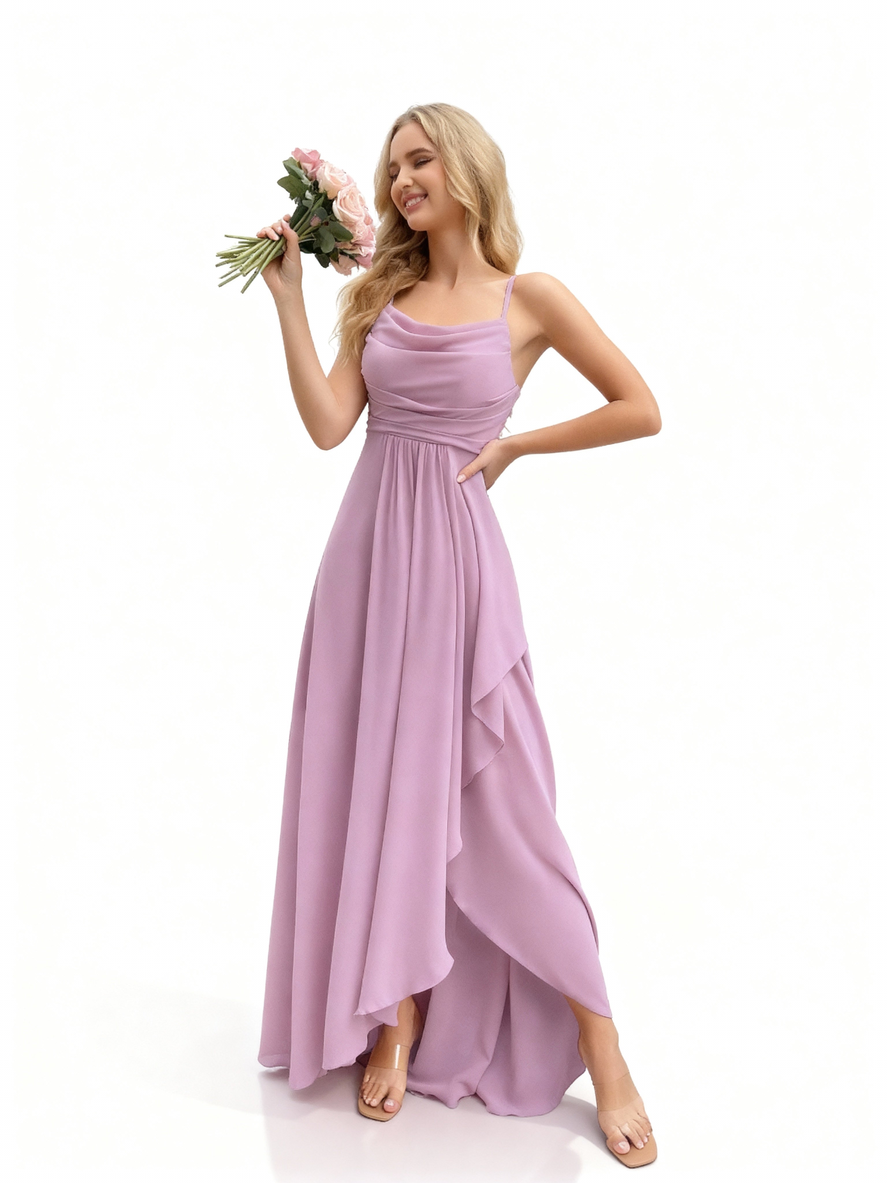 Sovae | Brautjungfernkleid mit Wasserfallausschnitt