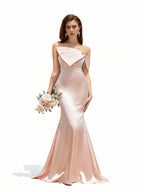 Sovae | Göttliches rosa Brautjungfernkleid mit Schleife und Meerjungfrauen-Saum