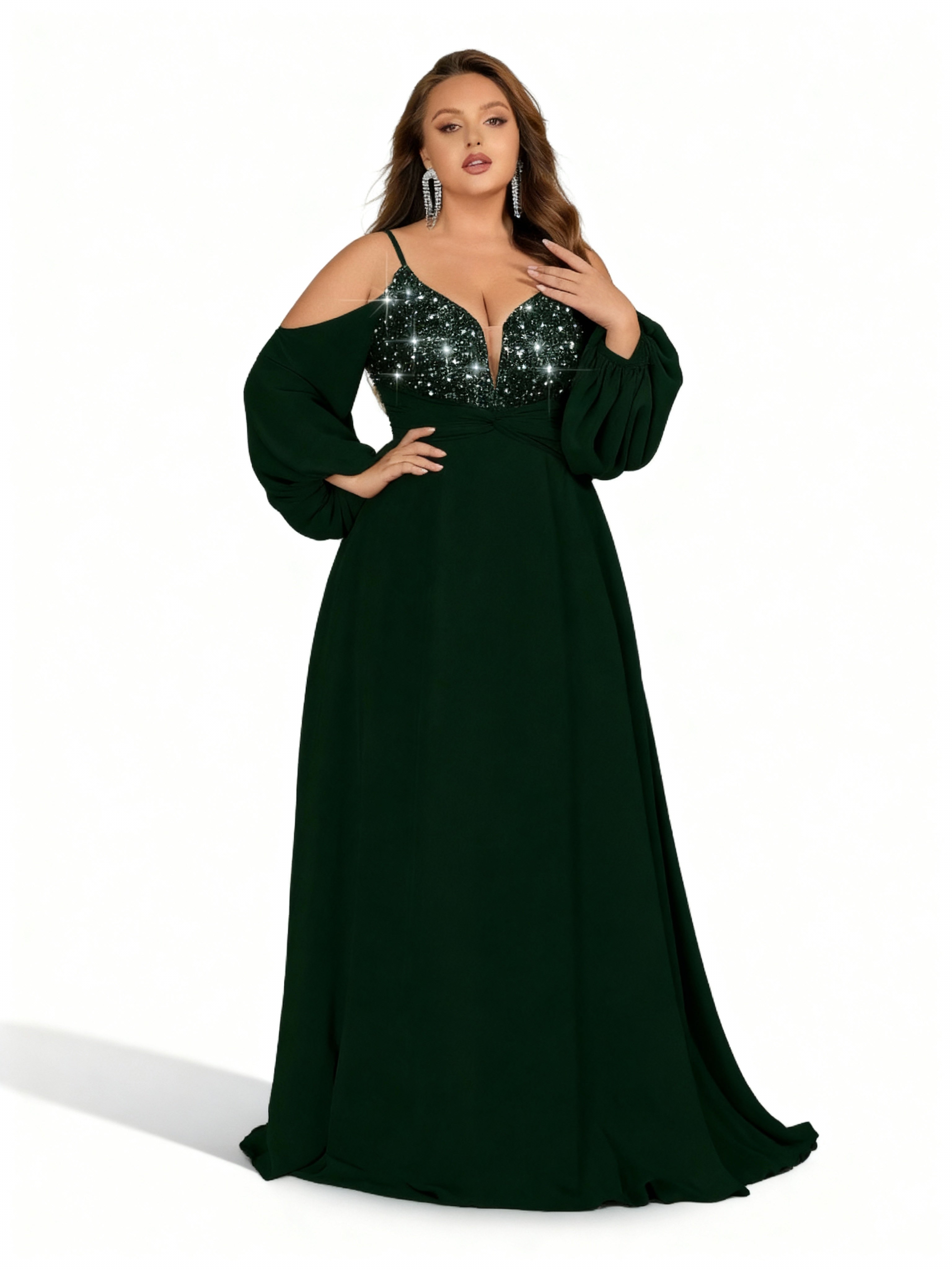 Sovae | Pailletten-Ballkleid in Großen Größen