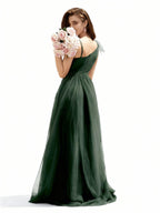 Sovae | Asymmetrisches Netzkleid mit Blumenverzierung