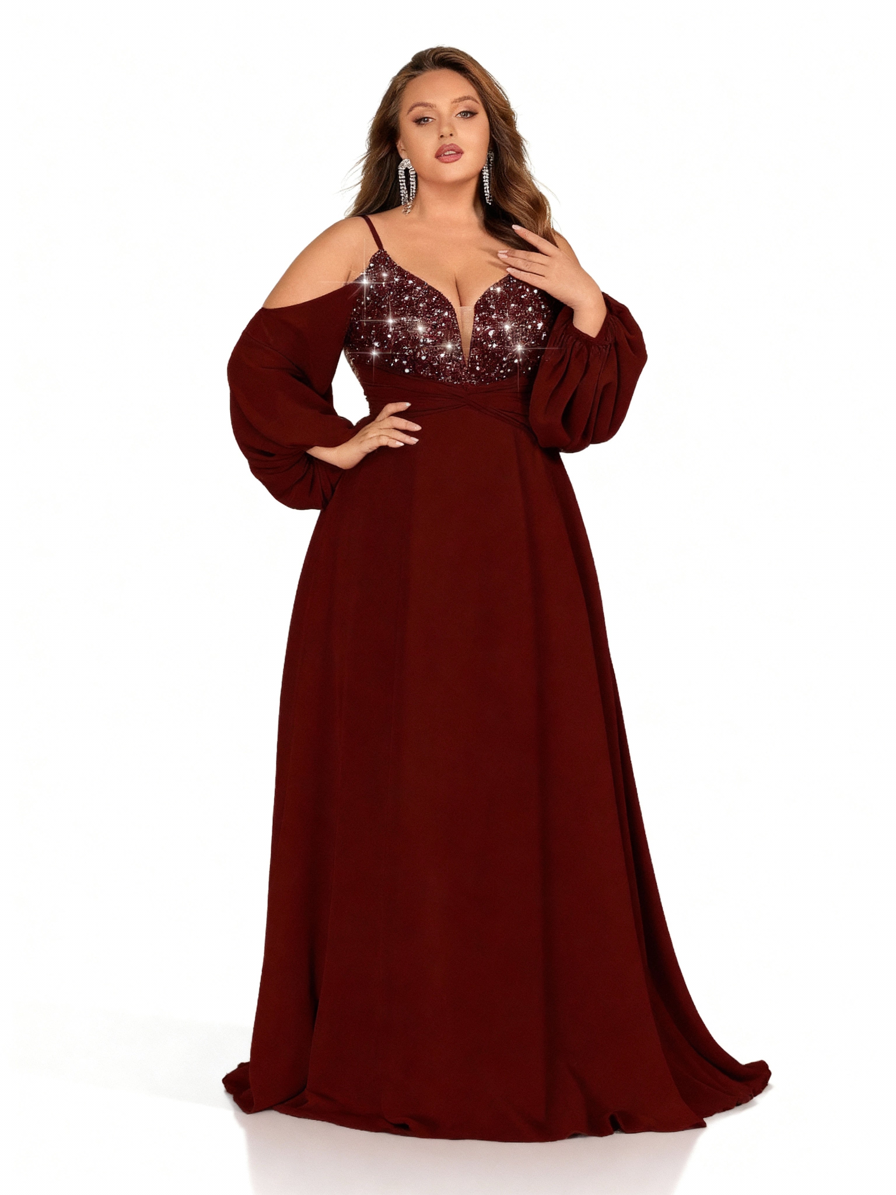 Sovae | Pailletten-Ballkleid in Großen Größen