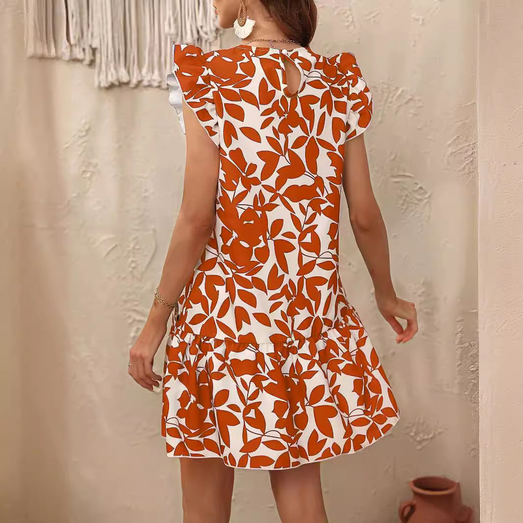 Damen Sommerliches Mini-Kleid mit Rüschendetails Sovae