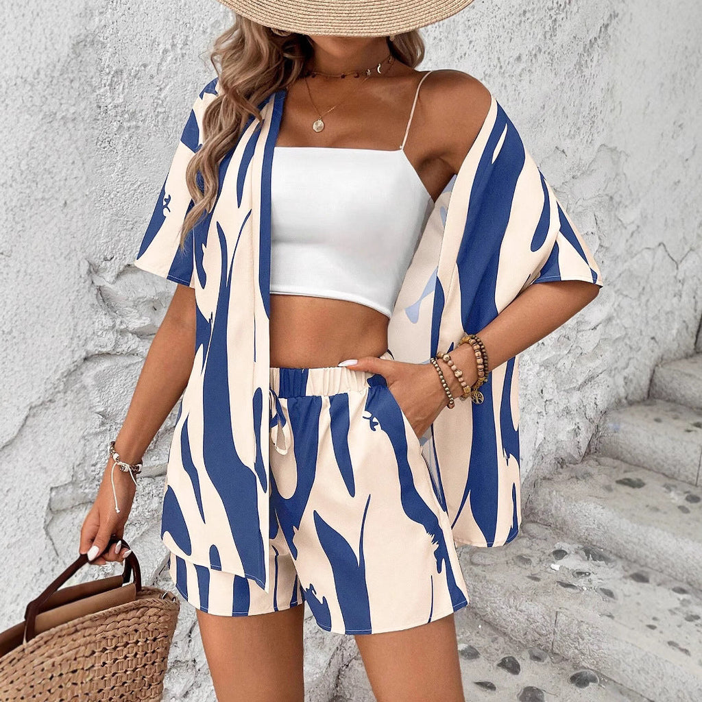 Damen Abstract Print Lounge Set Sovae
