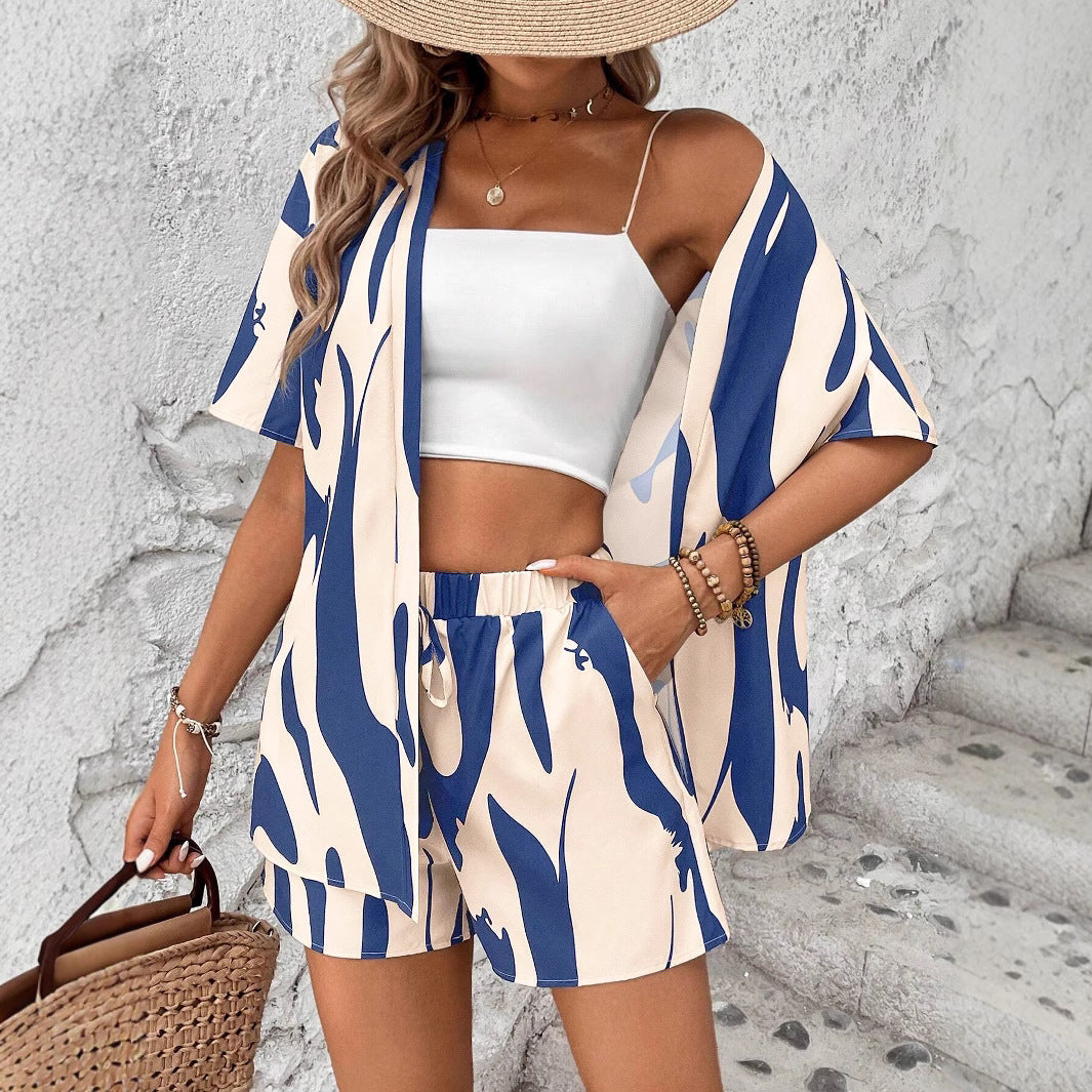Damen Abstract Print Lounge Set Sovae