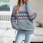 Damen Strickpullover mit geometrischem Muster Sovae