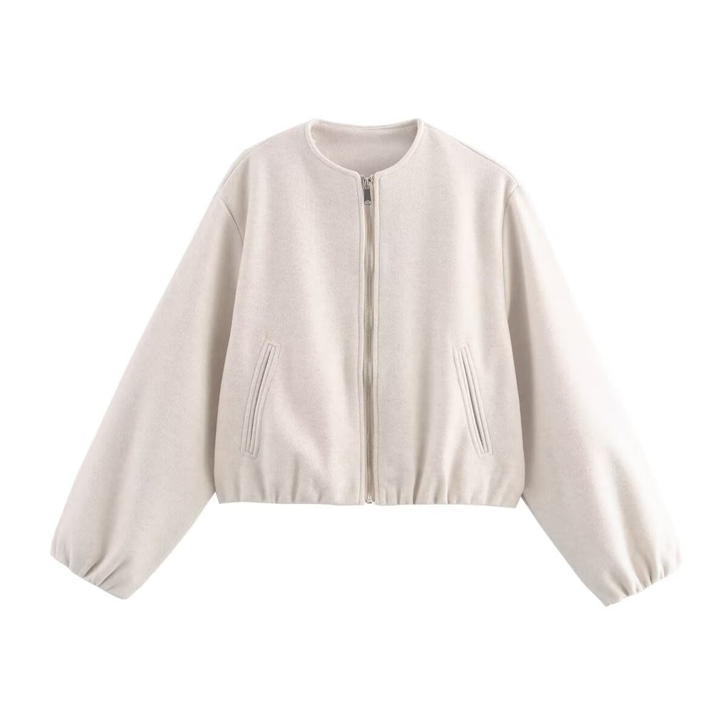 Damen elegante Kurzjacke mit Volumenärmel Sovae