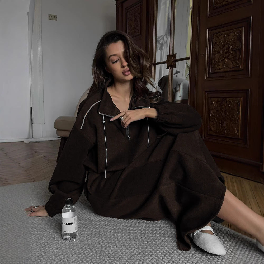 Damen Langer Rock aus hochwertigem Jersey mit elastischem Taillenband Sovae