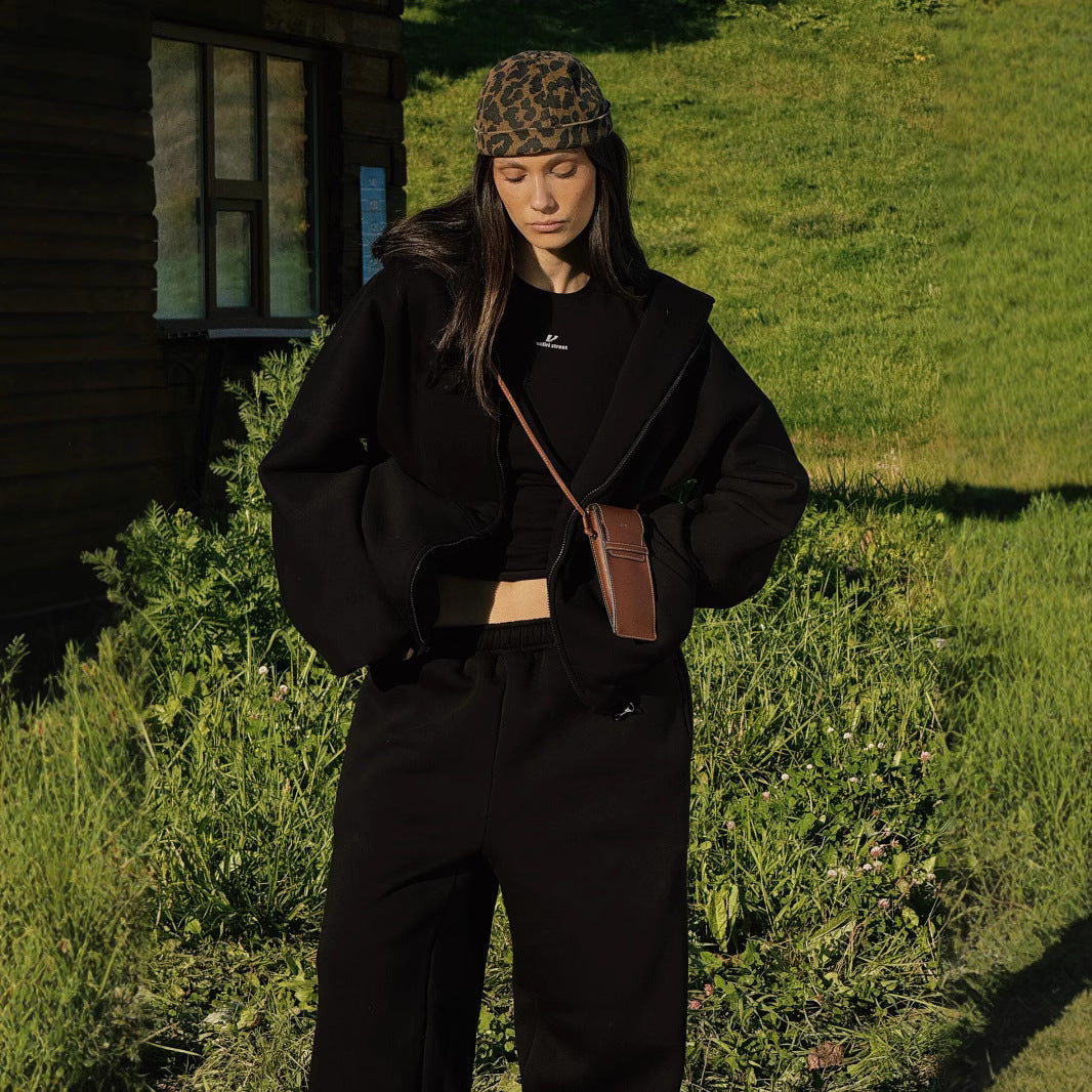 Damen Hochwertiger Fleece-Kapuzenjacke Sovae