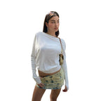 Damen Lockeres Langarmshirt mit weitem Ausschnitt Sovae