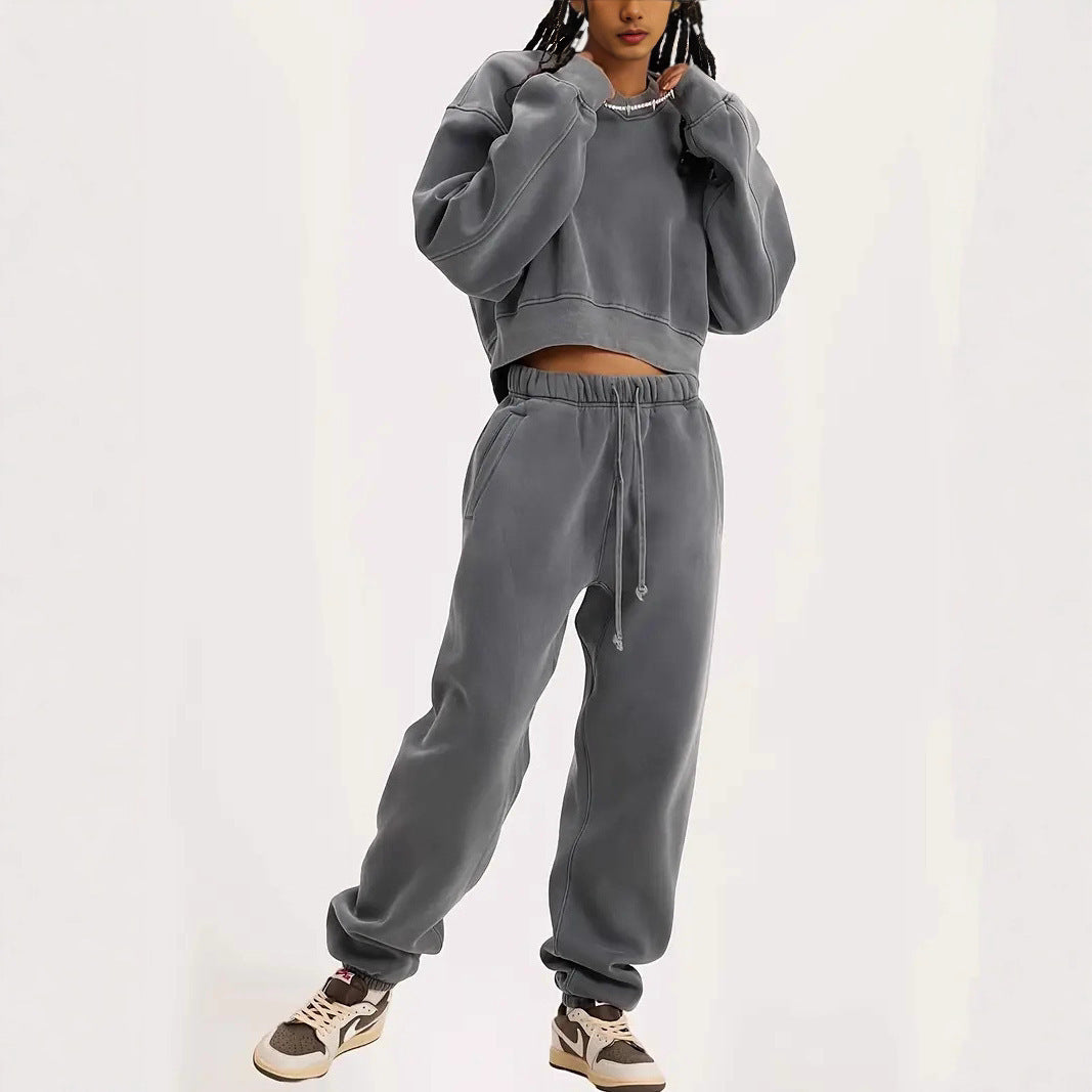 Damen lässiger Oversized Pullover mit elastischen Bündchen Sovae