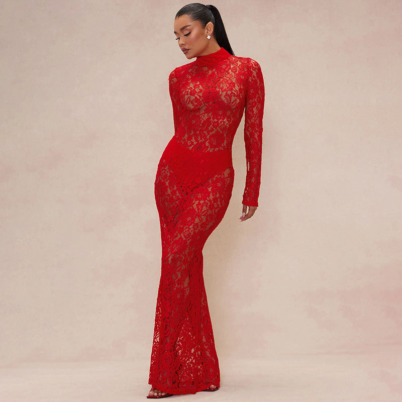 Damen Spitzenabendkleid im eng anliegenden Stil Sovae